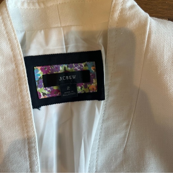 J.Crew Going-out blazer in stretch linen, white, 2 - Picture 5 of 6